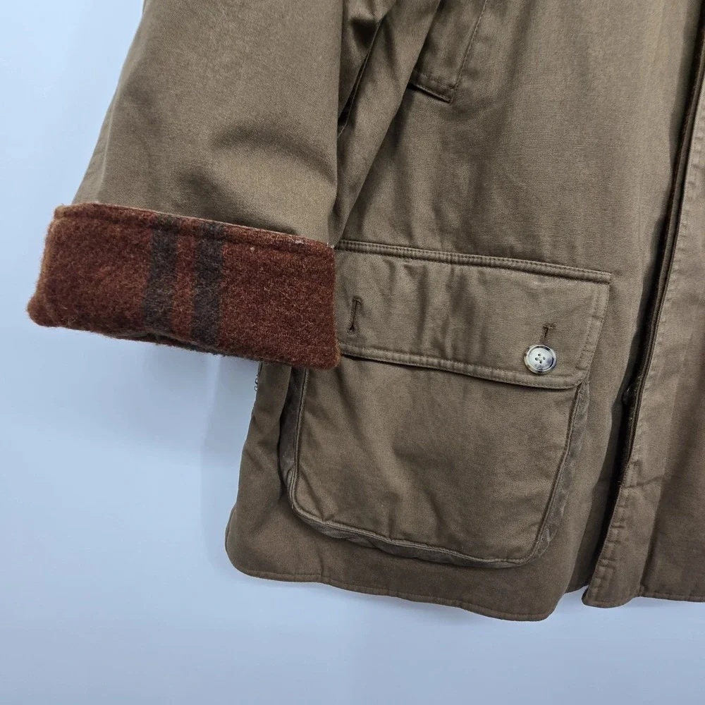 Vintage Reversible WILLIS & GEIGER Hunting Coat Jacket Men L Plaid Brown Outdoor